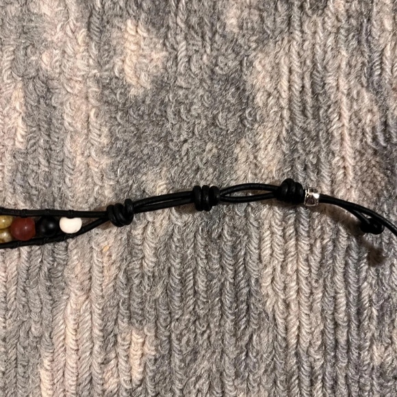 Double Wrap Leather Bracelet - Jasper, Jade, Onyx, Artisan Button Clasp -UNISEX - Picture 7 of 10